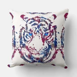 Tiger Head Throw Pillow - White Tiger Face