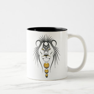 tiger head two-toned ceramic mug