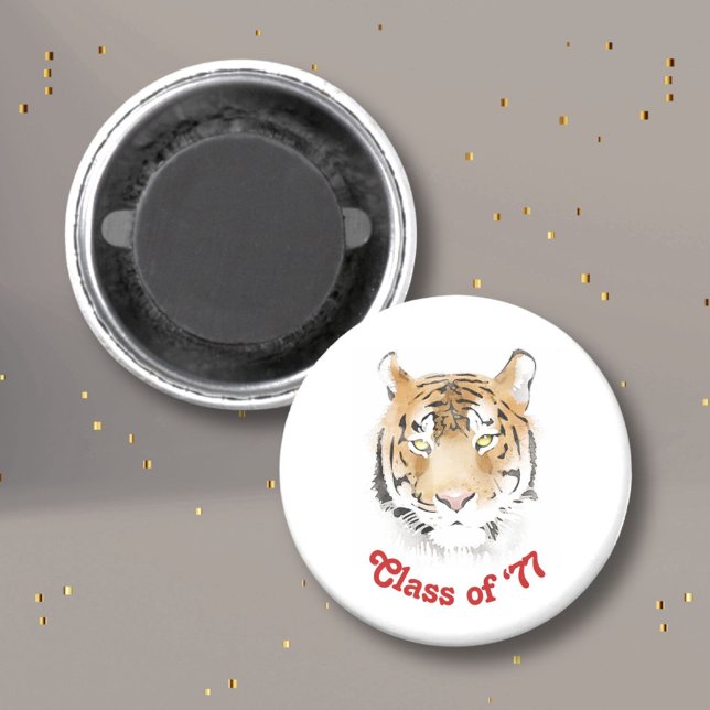 Tiger Head Watercolor Class Reunion Party Magnet (Creator Uploaded)