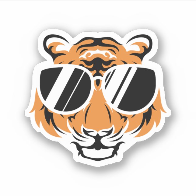 Tiger Head With Cool Sunglasses. Perfect design fo (Front)