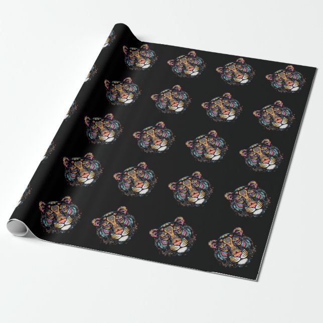 Tiger Head  Wrapping Paper (Unrolled)