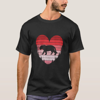 Tiger Heart Love Valentines Day Vintage Retro Suns T-Shirt