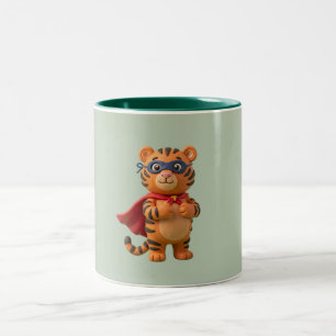 Tiger Hero Cute Superhero Mascot Mug