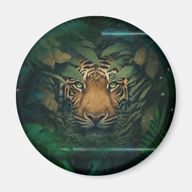 Tiger hiding in Foliage               Magnet (Front)