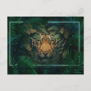 Tiger hiding in Foliage Postcard