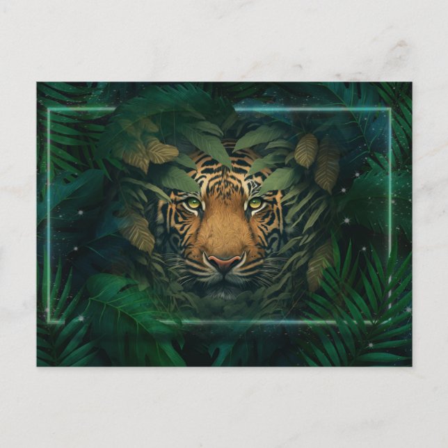 Tiger hiding in Foliage                Postcard (Front)