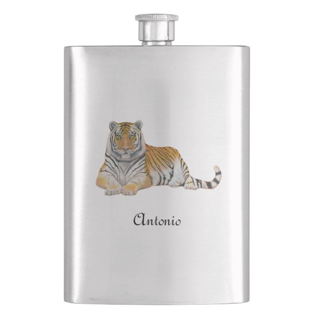 Tiger Hip Flask (Front)