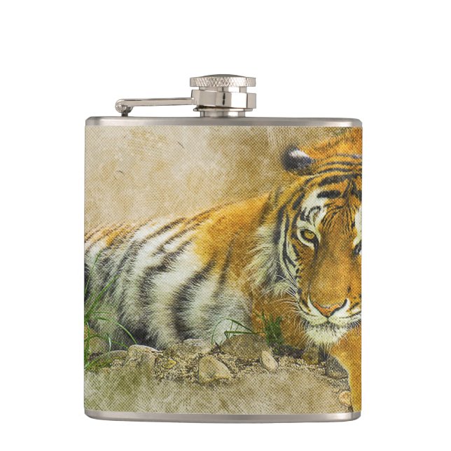 Tiger Hip Flask (Front)