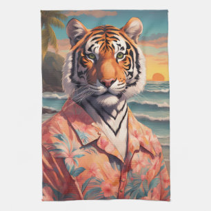 Tiger Holiday Tea Towel