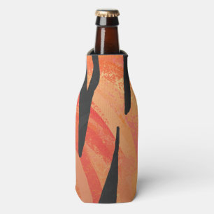 Tiger Hot orange and Black Print Bottle Cooler