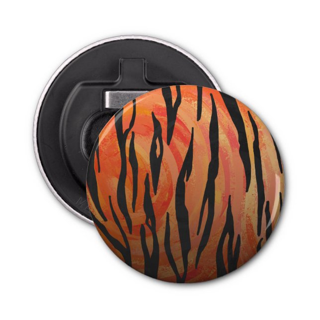 Tiger Hot orange and Black Print Bottle Opener (Front)