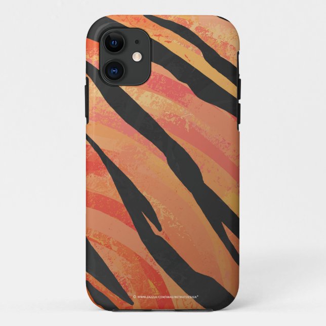 Tiger Hot orange and Black Print Case-Mate iPhone Case (Back)