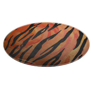 Tiger Hot orange and Black Print Cutting Board