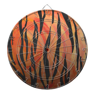 Tiger Hot orange and Black Print Dartboard