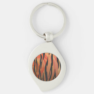 Tiger Hot orange and Black Print Key Ring