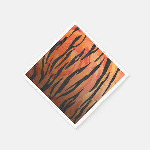 Tiger Hot orange and Black Print Napkin