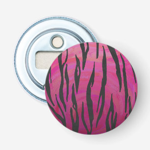 Tiger Hot Pink and Black Print Bottle Opener