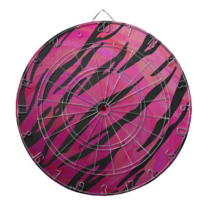 Tiger Hot Pink and Black Print Dartboard