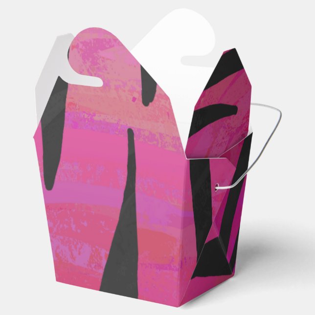 Tiger Hot Pink and Black Print Favour Box (Opened)