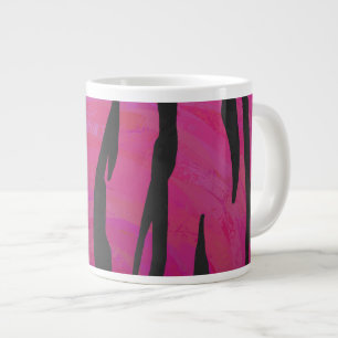Tiger Hot Pink and Black Print Large Coffee Mug