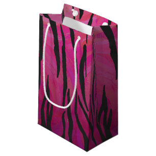 Tiger Hot Pink and Black Print Small Gift Bag