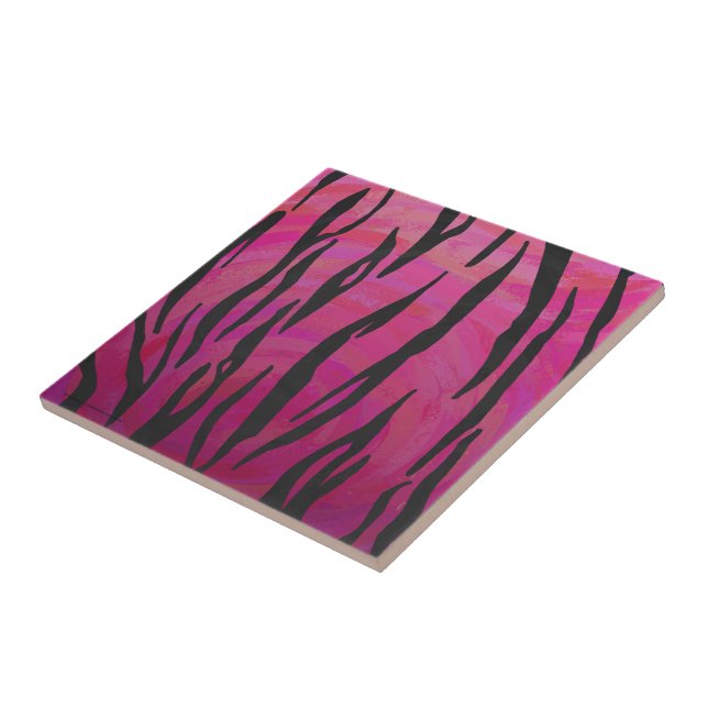 Tiger Hot Pink and Black Print Tile (Side)