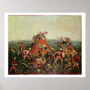 Tiger Hunt, 1892 (oil on canvas) Poster