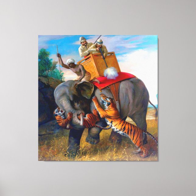 Tiger Hunting Briton Rivière 1920   Canvas Print (Front)