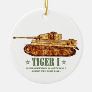 Tiger I World War Two German Heavy Tank Panzer WW2 Ceramic Tree Decoration