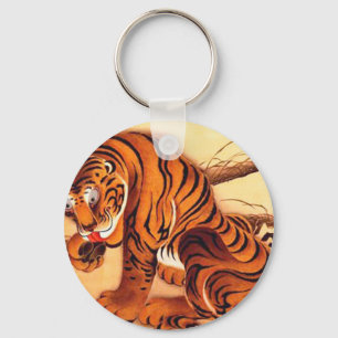 Tiger Illustration by Ito Jakuchu Key Ring