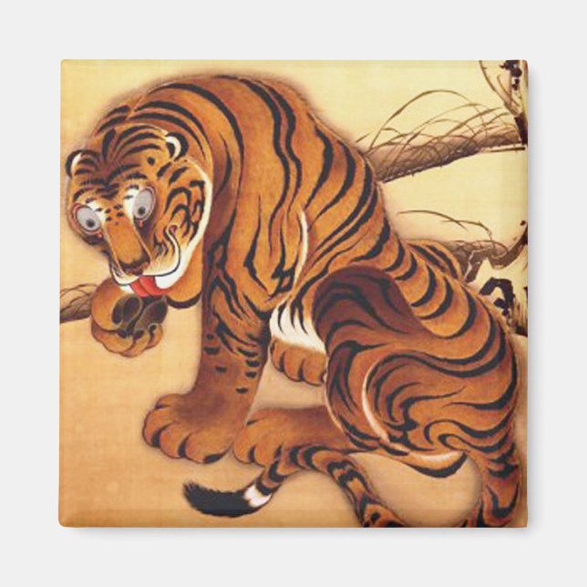 Tiger Illustration by Ito Jakuchu Magnet (Front)