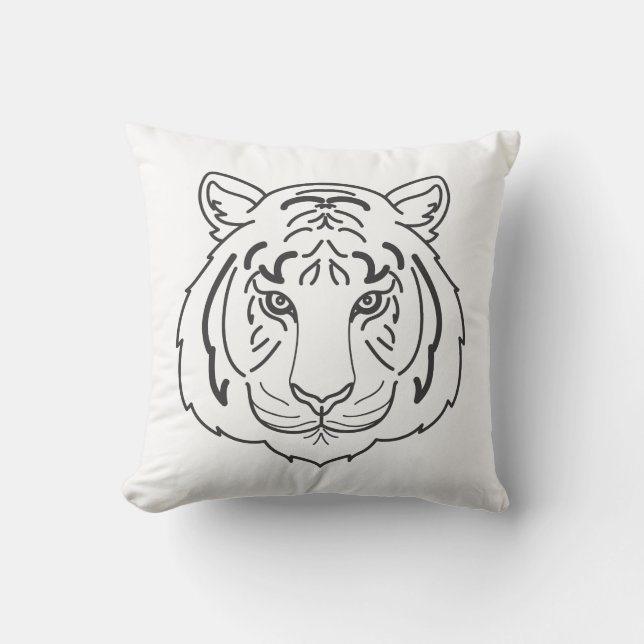 Tiger Illustration Cushion (Front)