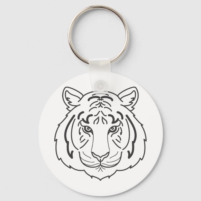 Tiger Illustration Key Ring (Front)