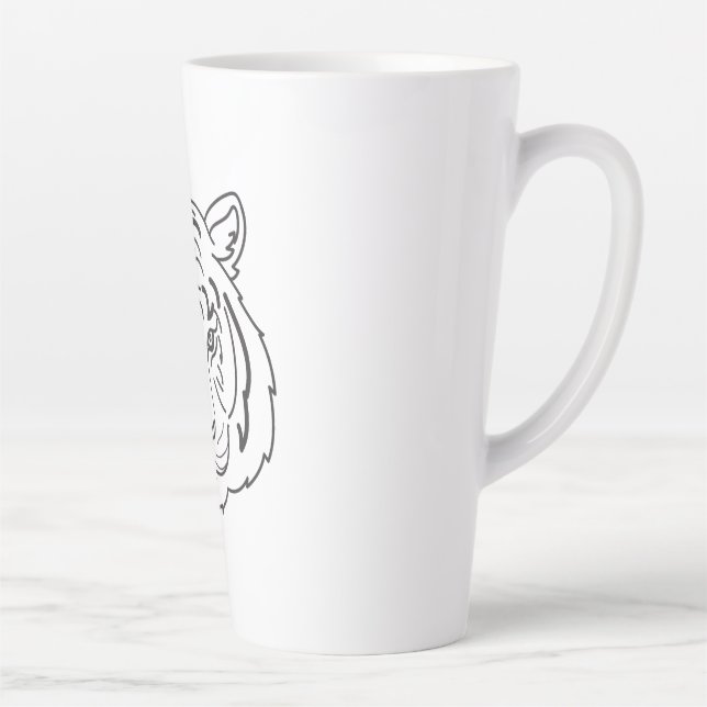 Tiger Illustration Latte Mug (Right)