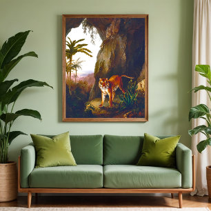 Tiger in a Cave ,Fine Art Poster