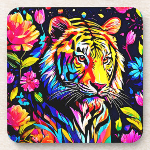 Tiger in a Floral Dream Coaster