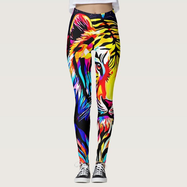 Tiger in a Floral Dream Leggings (Front)