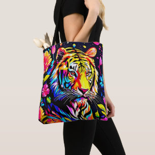 Tiger in a Floral Dream Tote Bag