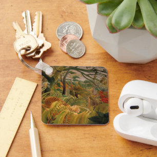 Tiger in a Tropical Storm by Henri Rousseau Key Ring