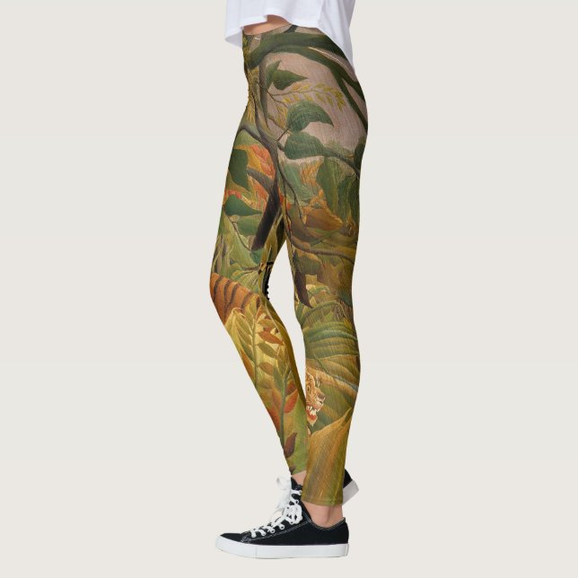 Tiger in a Tropical Storm by Henri Rousseau Leggings (Left)