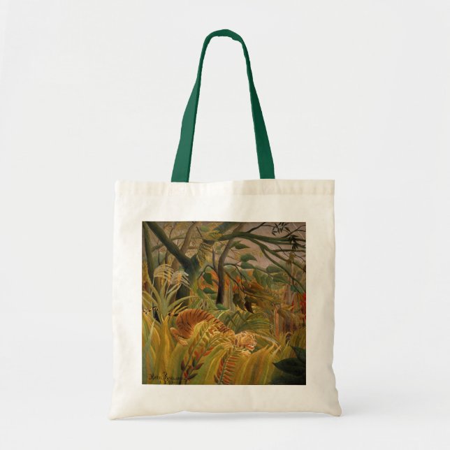 Tiger in a Tropical Storm by Henri Rousseau Tote Bag (Front)