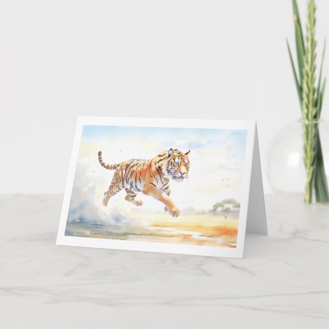 Tiger in Action 3 Note Card (Front)