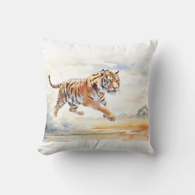 Tiger in Action Cushion (Front)