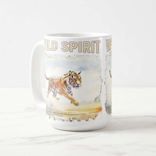 Tiger in Action - Wild Spirit Coffee Mug (Front Left)