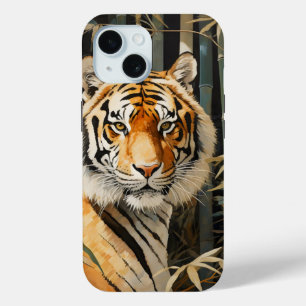 Tiger in Bamboo Forest iPhone 15 Case