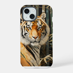 Tiger in Bamboo Forest iPhone 15 Case