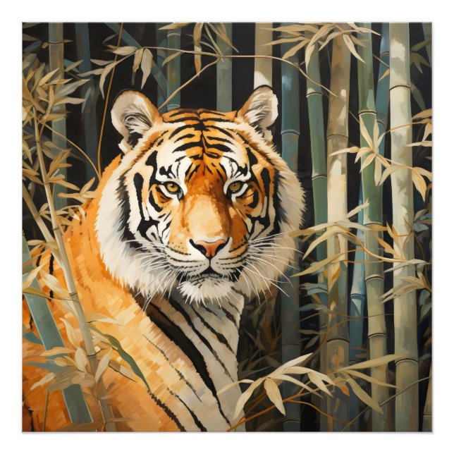 Tiger in Bamboo Forest Photo Print (Front)