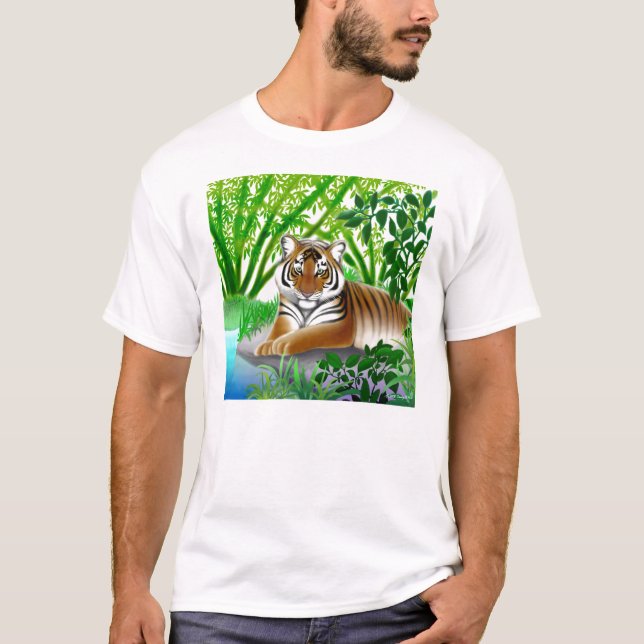 Tiger in Bamboo Forest T Shirt (Front)