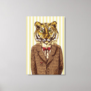 Tiger In Evening Wear Canvas Print