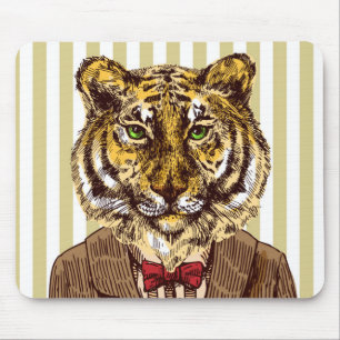 Tiger In Evening Wear Mouse Mat